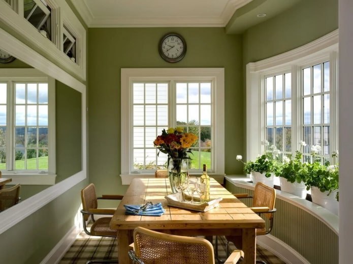 dining room in green tones