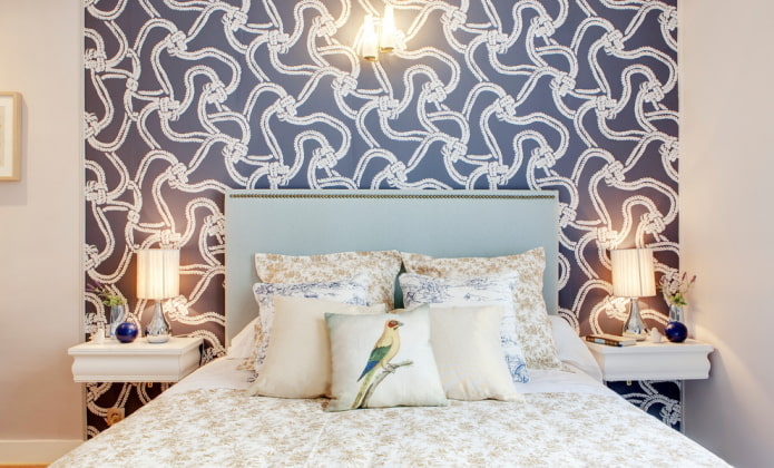 wallpaper with a marine print