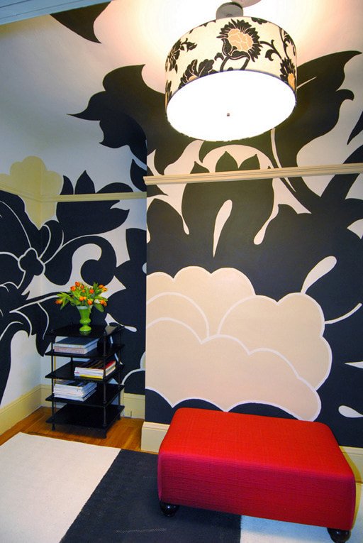 photo wallpaper in the hallway