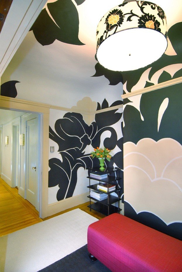 photo wallpaper in the hallway