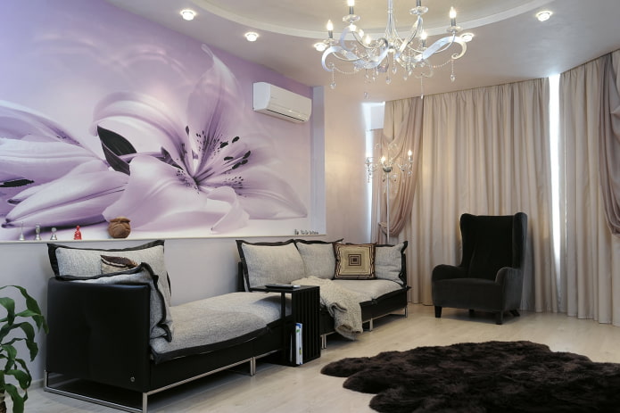 photo wallpaper in a niche