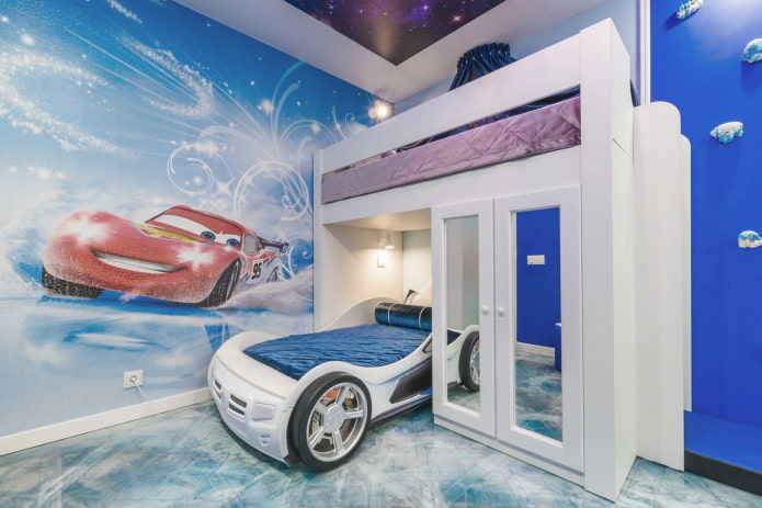 children's room in blue