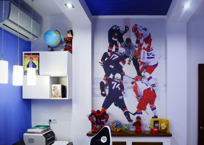 hockey theme in a boy's nursery