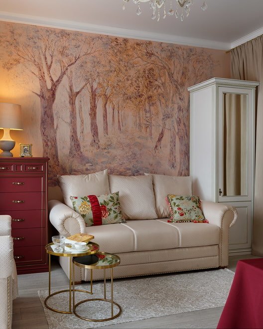 forest receding into the distance on wallpaper