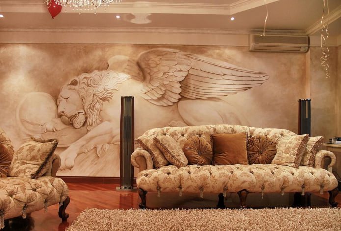 Wall fresco on plaster