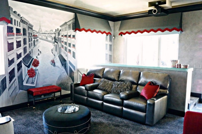 fresco in a modern living room
