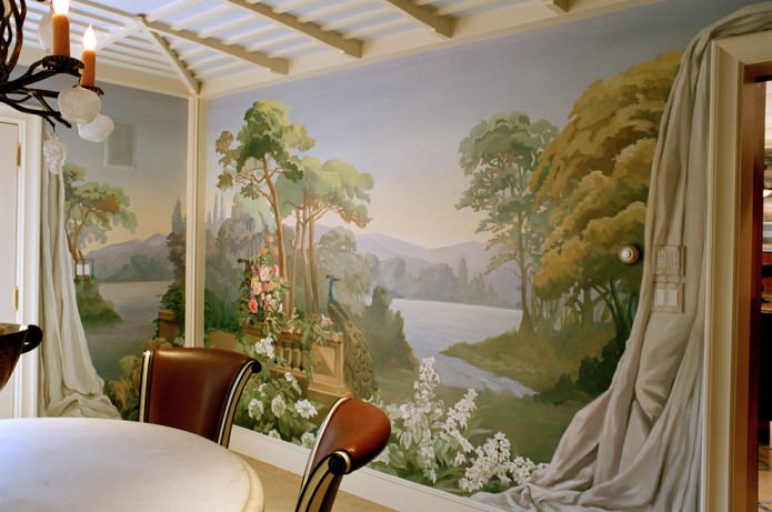 Location of the fresco on the wall
