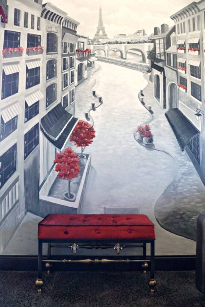 fresco in the hallway