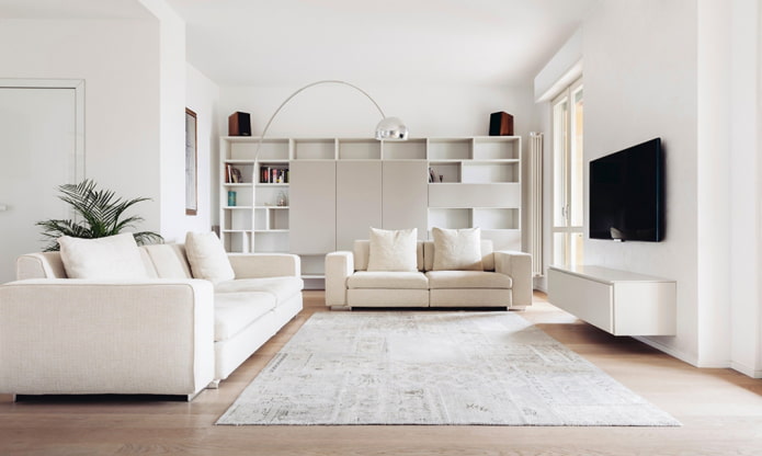 white living room design