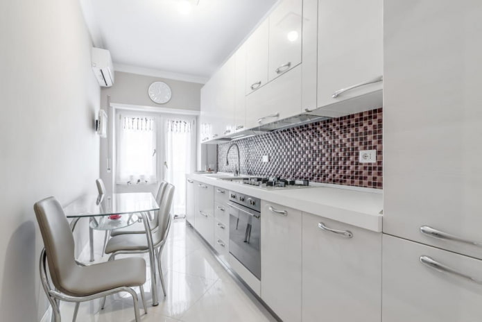 white long kitchen