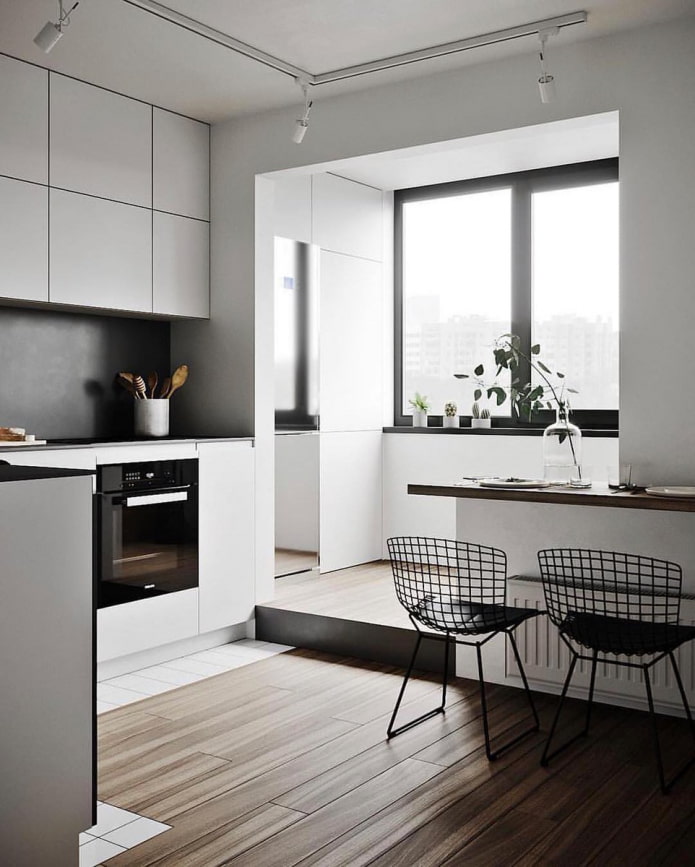 combining the kitchen with the balcony