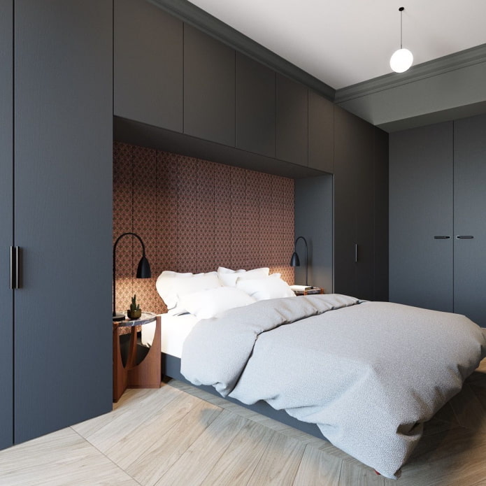 black wardrobes in the bedroom