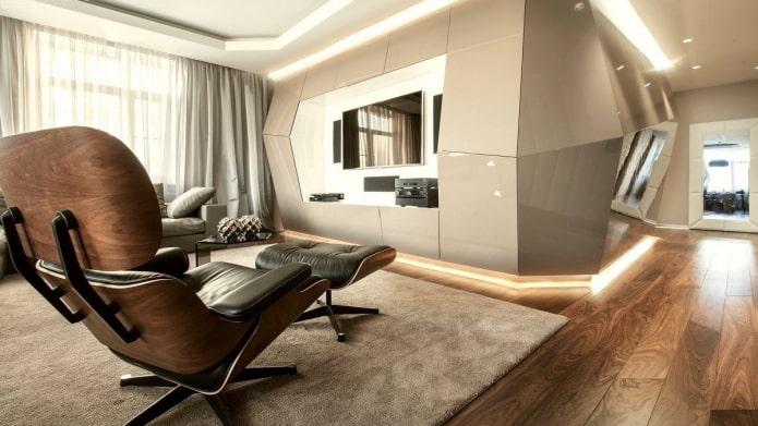 built-in wardrobe of unusual shape