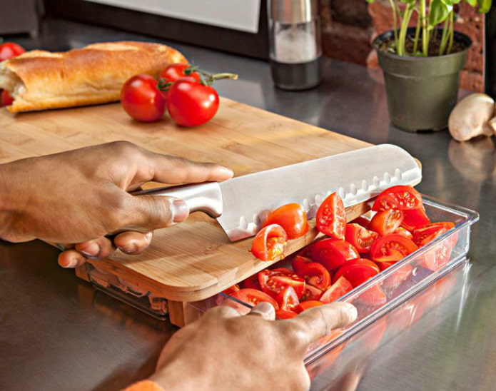 Board with a pull-out tray