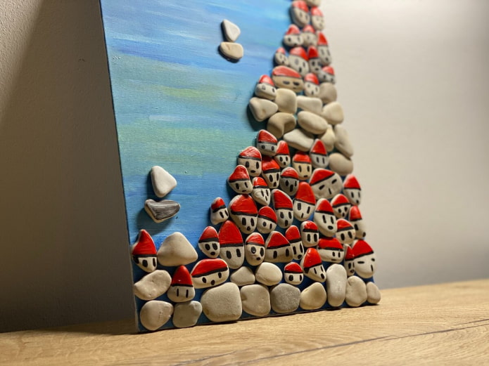 Panel with Painted Pebbles
