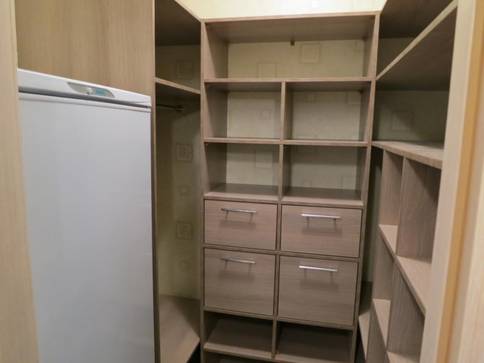refrigerator in the dressing room
