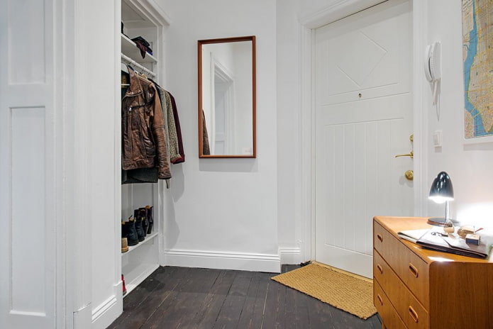 open dressing room in the hallway interior