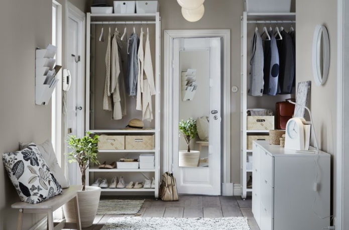 open dressing room in the hallway interior