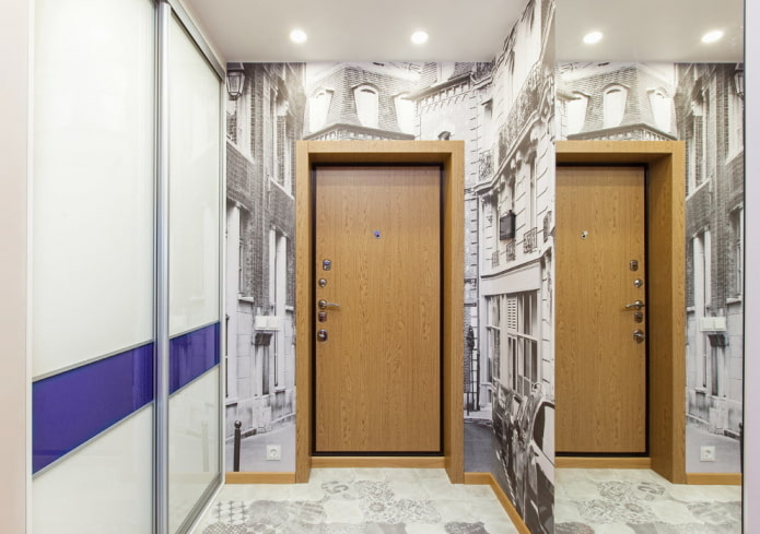 wardrobe in the interior of a small hallway