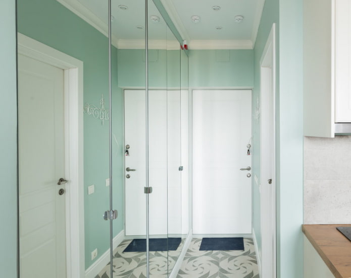 wardrobe in the interior of a small hallway