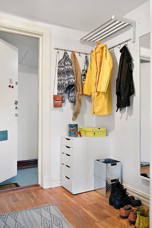 wardrobe in the interior of a small hallway