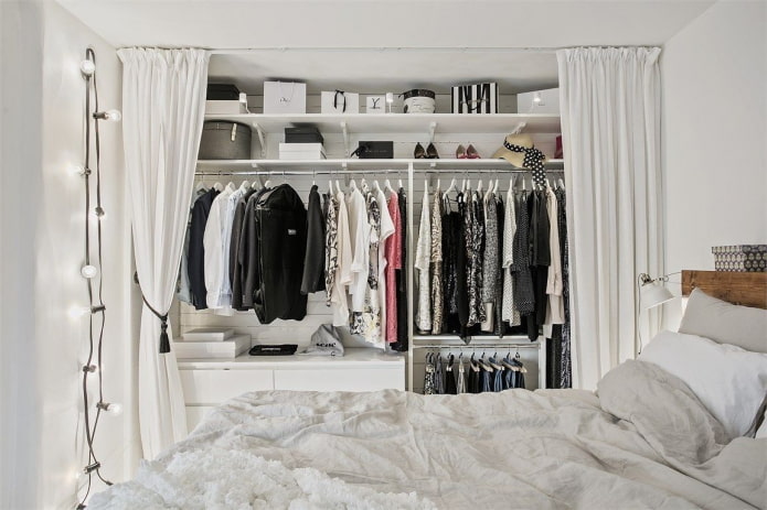 dressing room design in the bedroom interior
