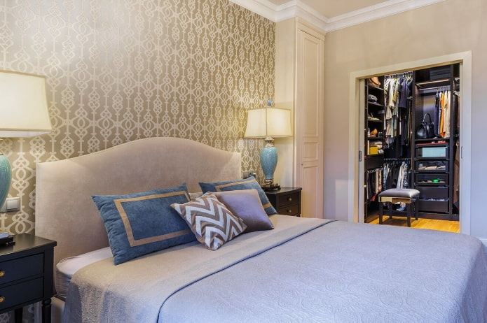 dressing room design in the bedroom interior