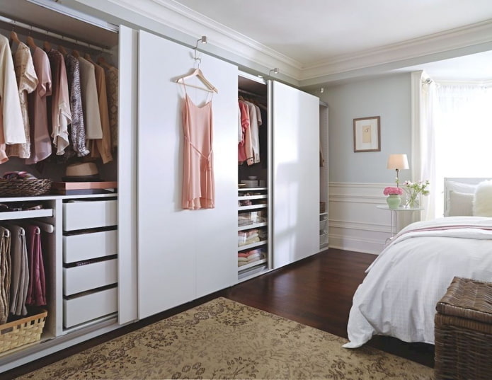 wardrobe in the bedroom interior