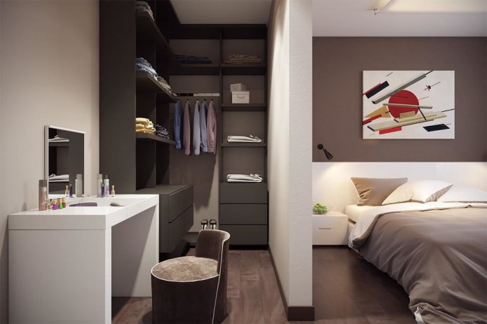 wardrobe design in the bedroom interior