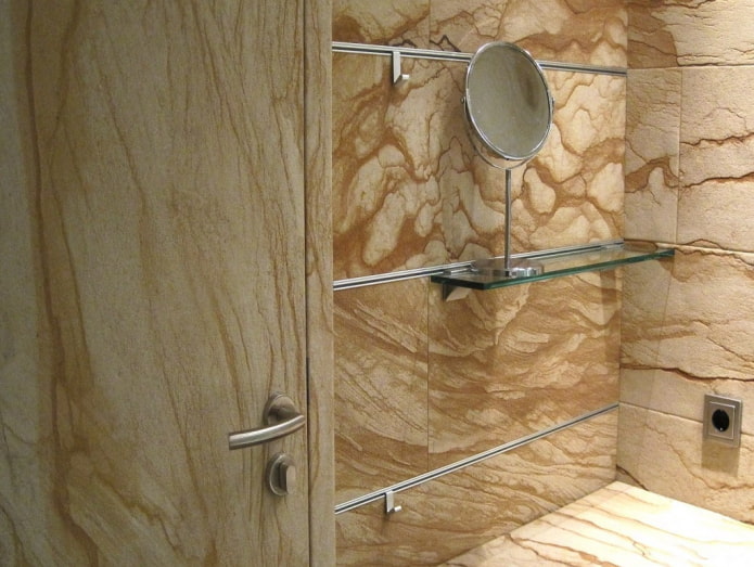 flexible stone in the bathroom