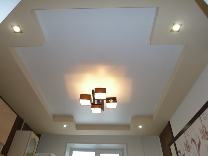tension web with plasterboard around the perimeter