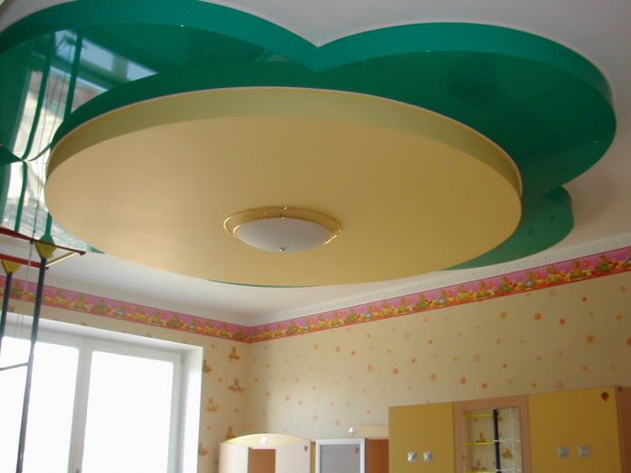 multicolored plasterboard and tension structure