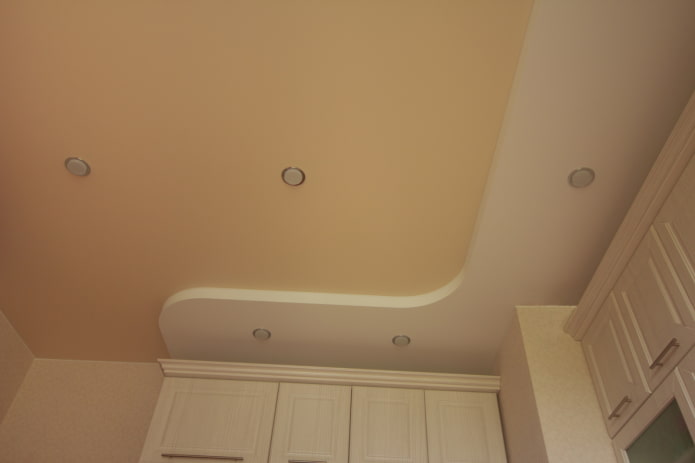 plasterboard construction with matte stretch fabric