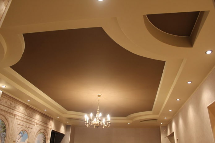 plasterboard construction with matte stretch fabric