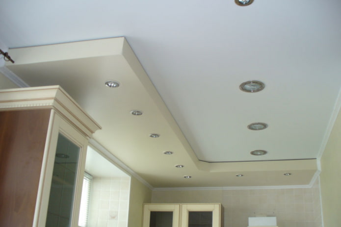 plasterboard construction with matte stretch fabric