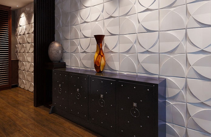 gypsum tile design in the interior