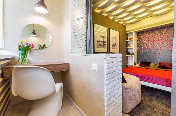 slopes with gypsum tiles in the interior