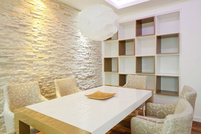 gypsum tiles in the kitchen interior