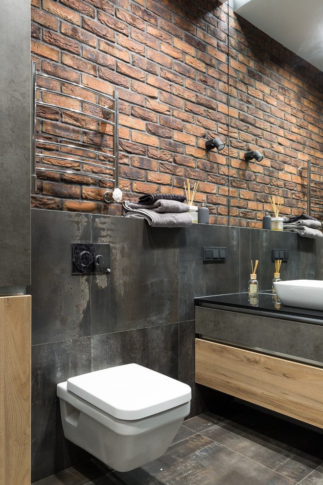 gypsum tiles in the toilet interior