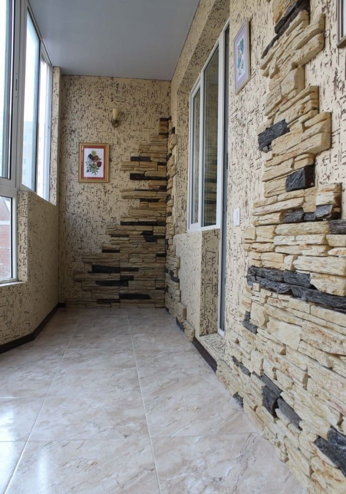 gypsum tiles in the balcony interior