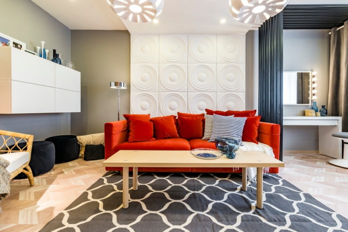 gypsum tile design in the interior