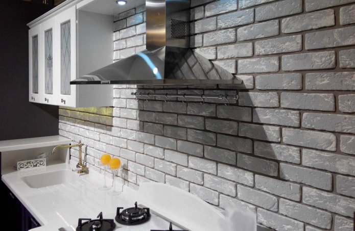 gray gypsum tiles in the interior
