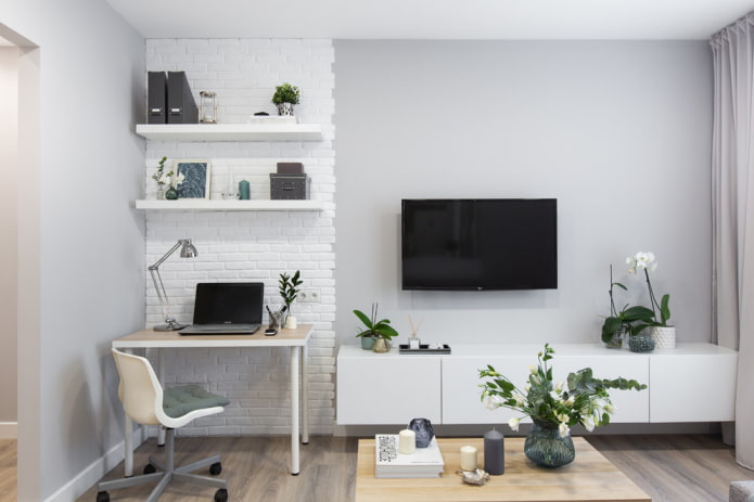 white gypsum tiles in the interior