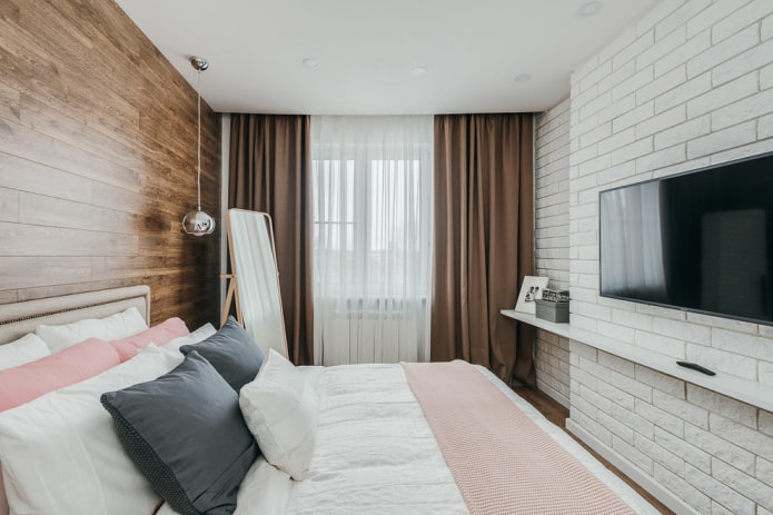 gypsum tiles in the bedroom interior
