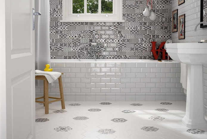 glazed tile bathroom screen