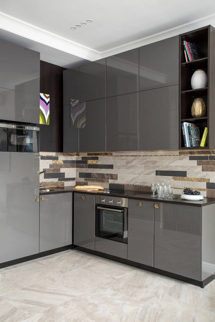 glossy gray furniture