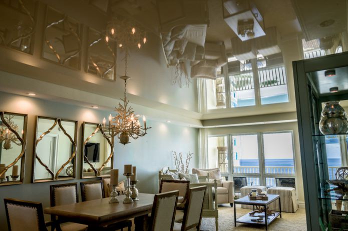 dining room in beige tones