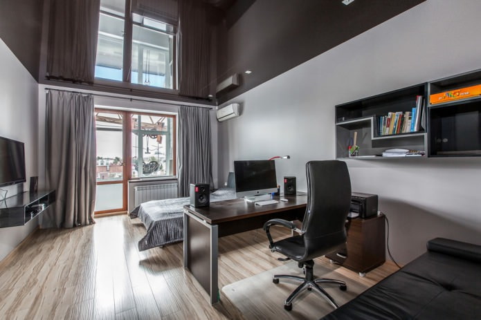 single-level ceiling in the bedroom