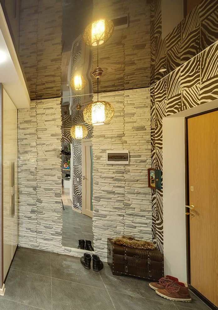 black ceiling in the hallway
