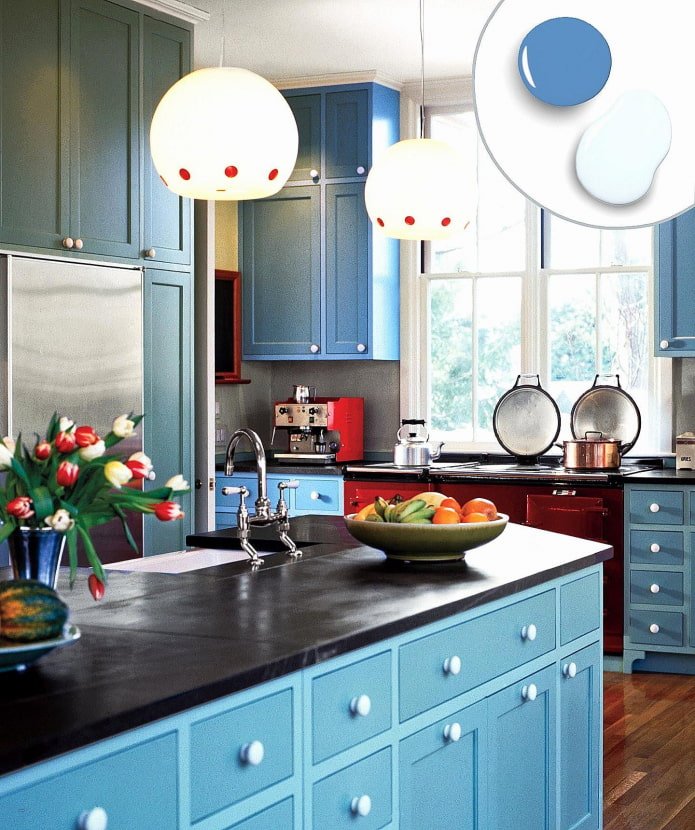 red kitchen appliances